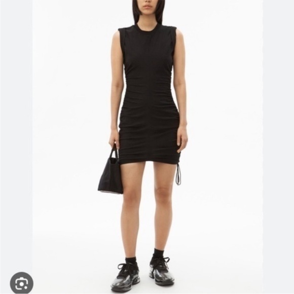 T by Alexander Wang Dresses & Skirts - T by Alexander Wang Black Ruched Sleeveless Mini Dress